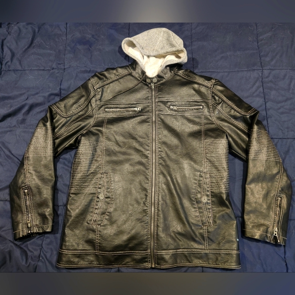 Buckle Black Leather Jacket